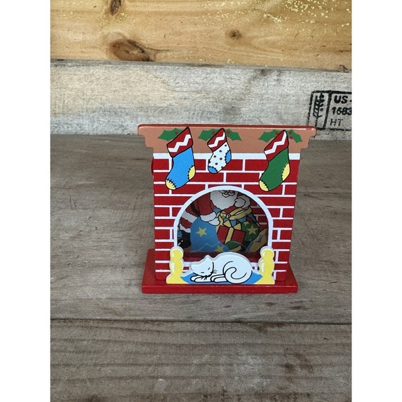 Vintage 3D Christmas Ornament Santa In Chimney Scene Dakin,inc Product Of Taiwan - Picture 6 of 13